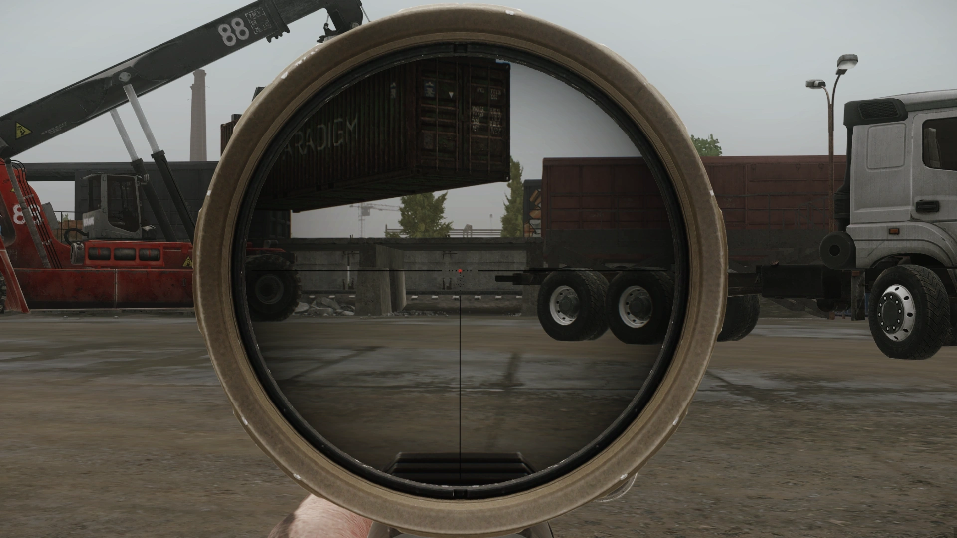 The reticle of the TANGO6T at 1x, seen in game