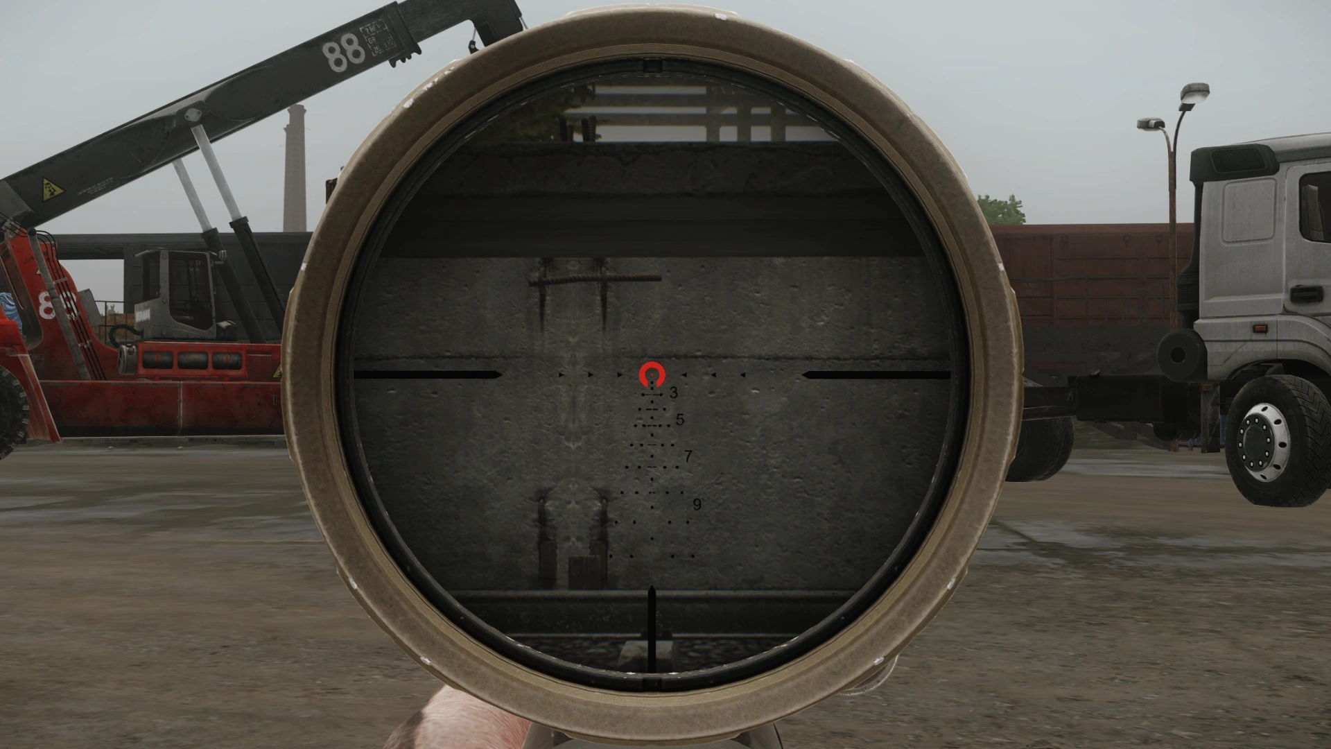 The reticle of the TANGO6T at 6x, seen in game
